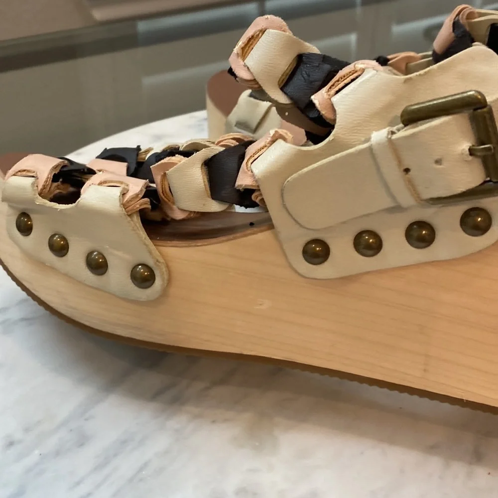 Urban Outfitters Ecote Tri-Color Playform Sandals